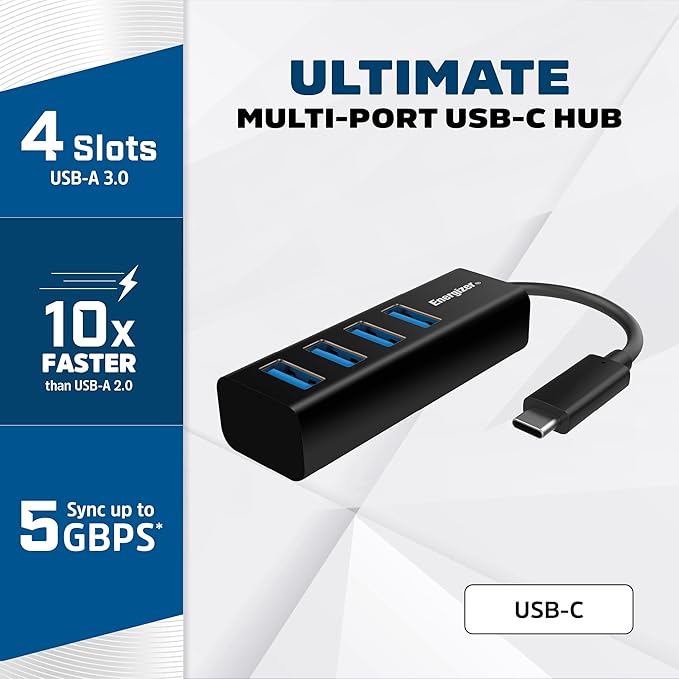 Energizer HC304A USB to Type C Multi Port Hub